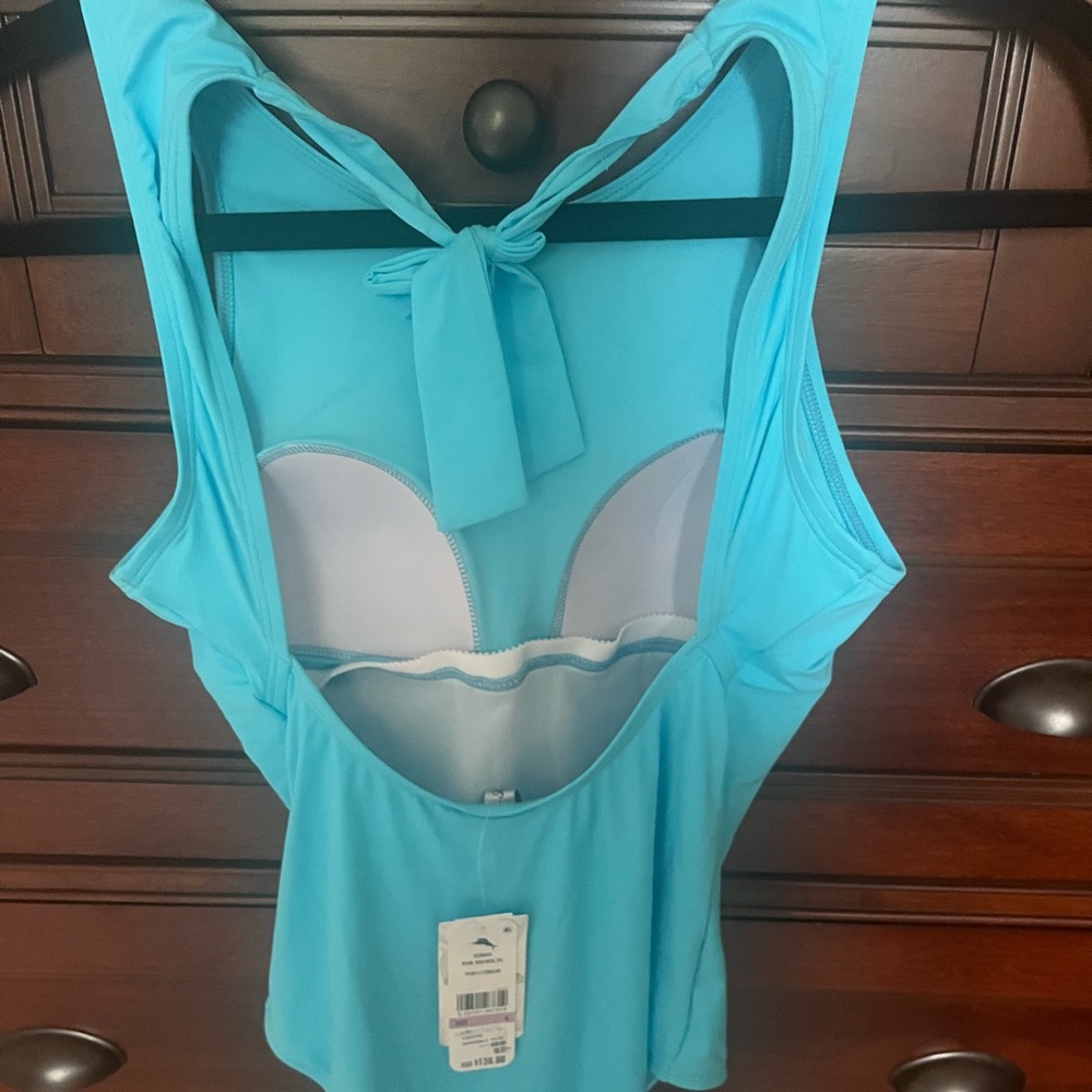 Aqua Blue high neck Women's Swimsuit by Tommy Bahama - Picture 5 of 10